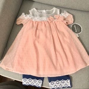 NWT Nannette Couture 2 pc Peach Outfit (24 mo)